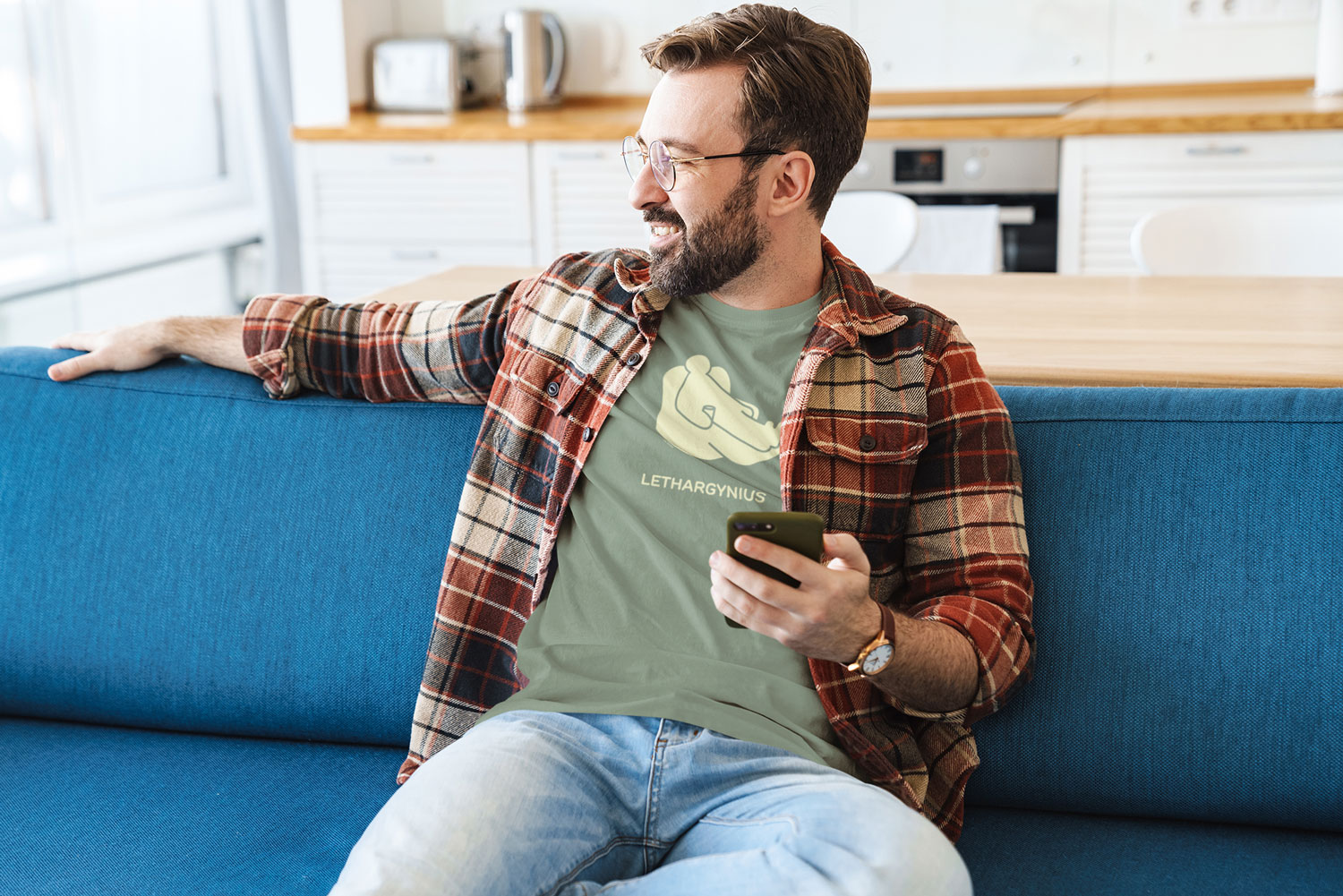 Lazy t-shirt for dads and duds in recliner